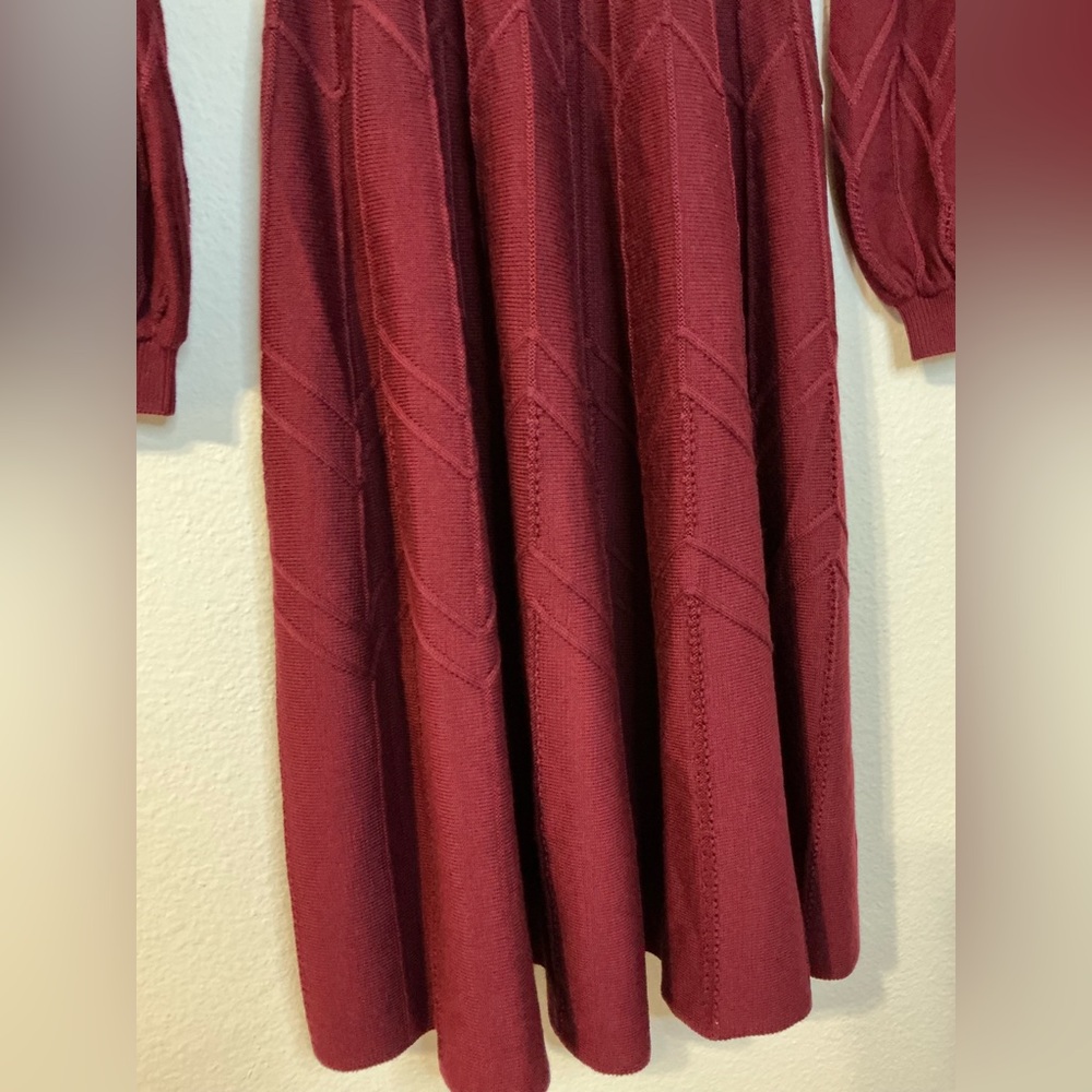 Diane Von Furstenberg Dillan Knit Midi Dress Size Medium in Cabernet NWT - Picture 7 of 14